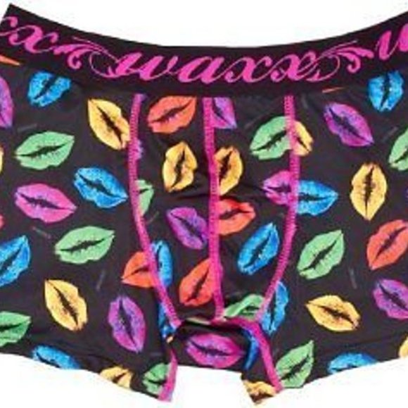 WAXX Underwear Colorful Kiss Lips Men's Boxer Short Microsoft Fabric - Picture 2 of 2